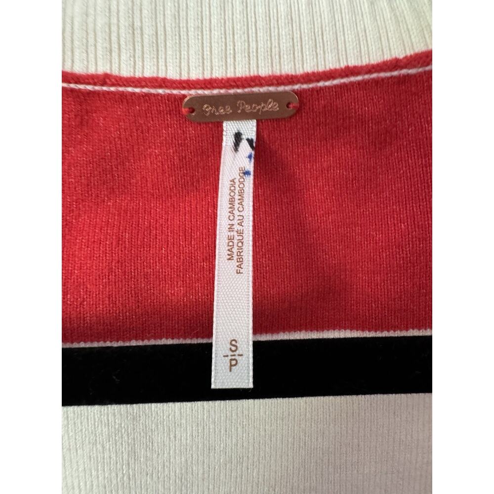 NWOT Free People League of Her Own Cardigan Sweater USA Patriotic Striped Small - Picture 10 of 11